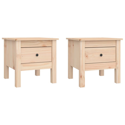 vidaXL Tables d'appoint 2 pcs 40x40x39 cm Bois de pin massif