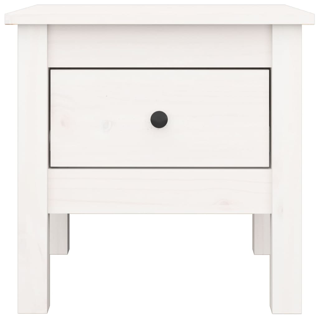 vidaXL Table d'appoint Blanc 40x40x39 cm Bois de pin massif