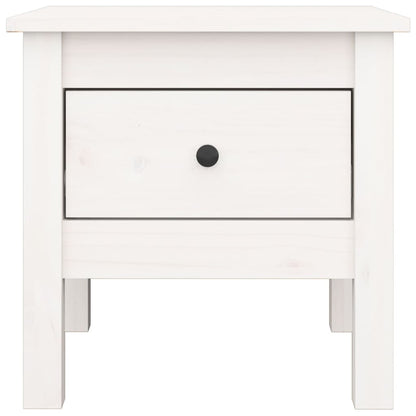 vidaXL Table d'appoint Blanc 40x40x39 cm Bois de pin massif