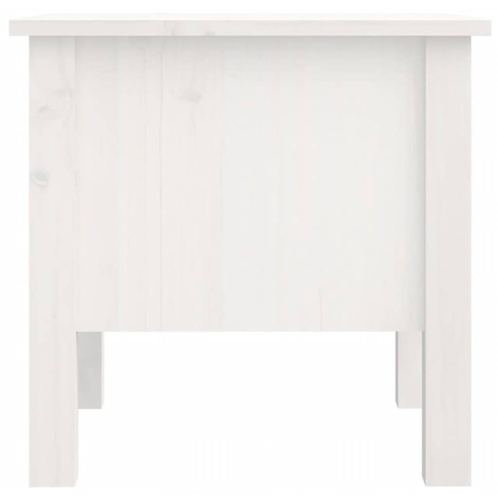 vidaXL Table d'appoint Blanc 40x40x39 cm Bois de pin massif
