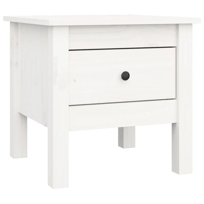 vidaXL Tables d'appoint 2 pcs Blanc 40x40x39 cm Bois de pin massif