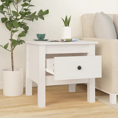vidaXL Tables d'appoint 2 pcs Blanc 40x40x39 cm Bois de pin massif