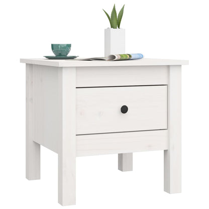 vidaXL Tables d'appoint 2 pcs Blanc 40x40x39 cm Bois de pin massif