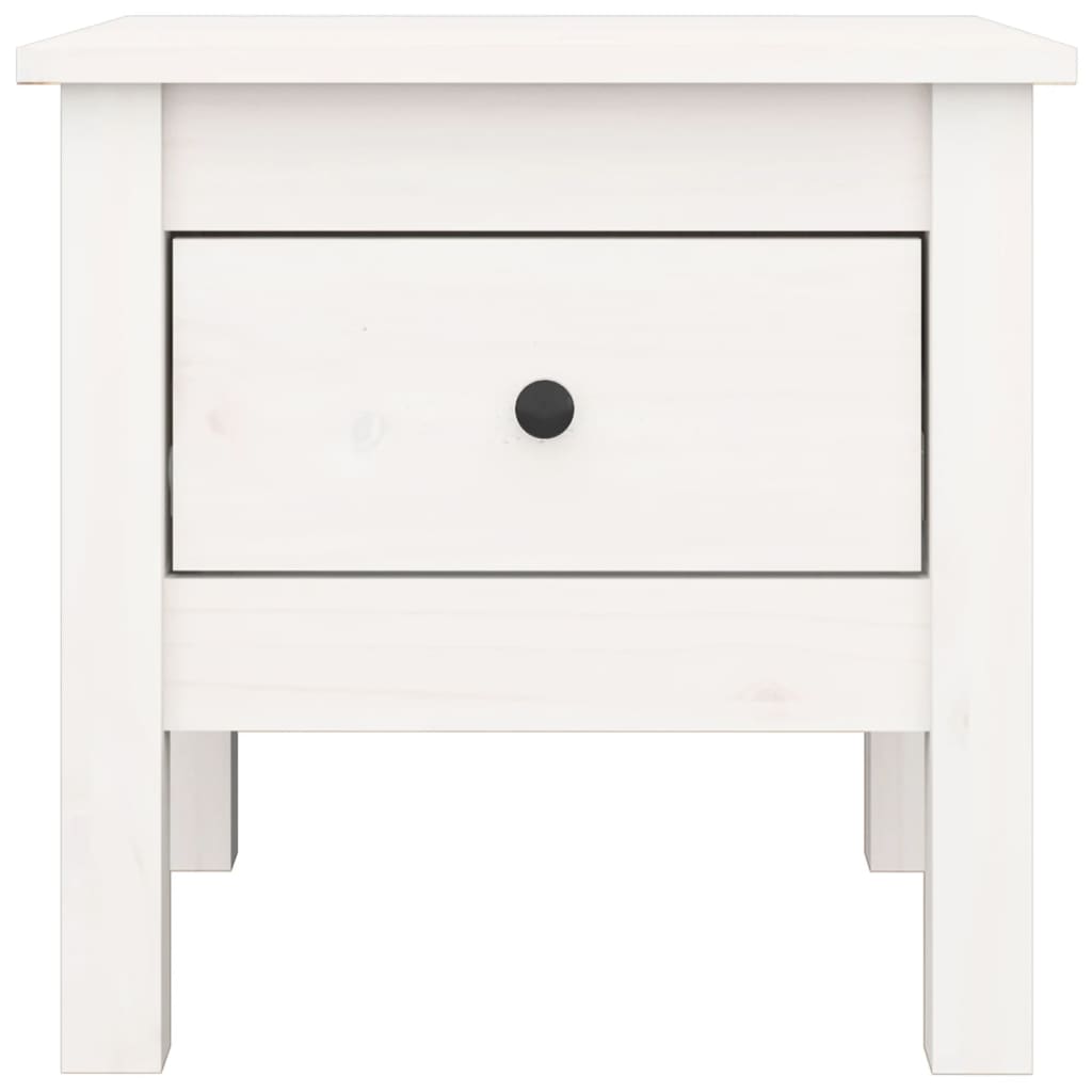 vidaXL Tables d'appoint 2 pcs Blanc 40x40x39 cm Bois de pin massif