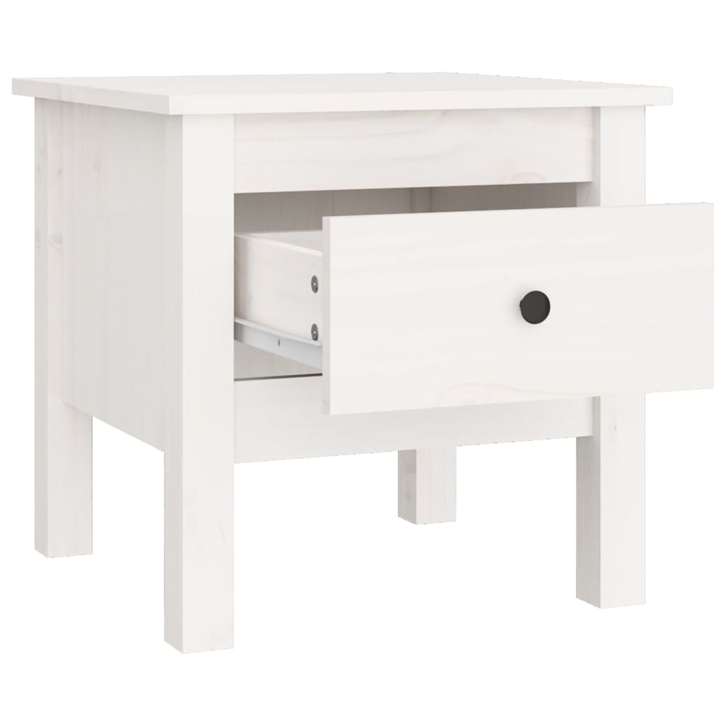 vidaXL Tables d'appoint 2 pcs Blanc 40x40x39 cm Bois de pin massif