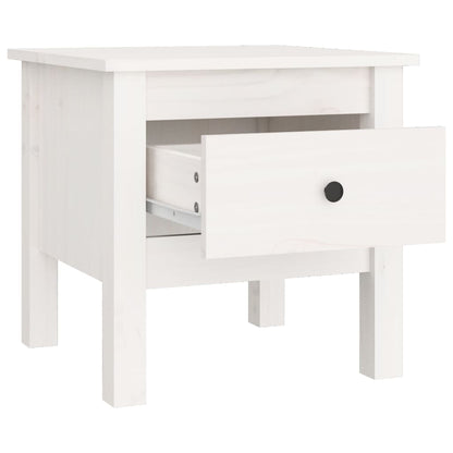 vidaXL Tables d'appoint 2 pcs Blanc 40x40x39 cm Bois de pin massif