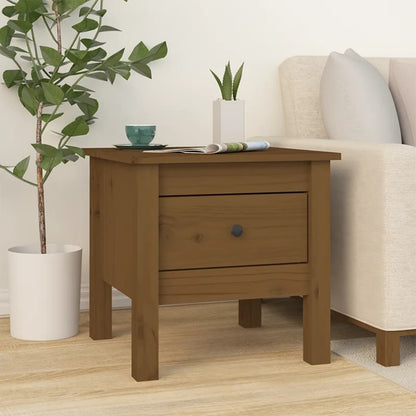 vidaXL Tables d'appoint 2 pcs Marron miel 40x40x39 cm Bois de pin massif