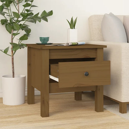 vidaXL Tables d'appoint 2 pcs Marron miel 40x40x39 cm Bois de pin massif
