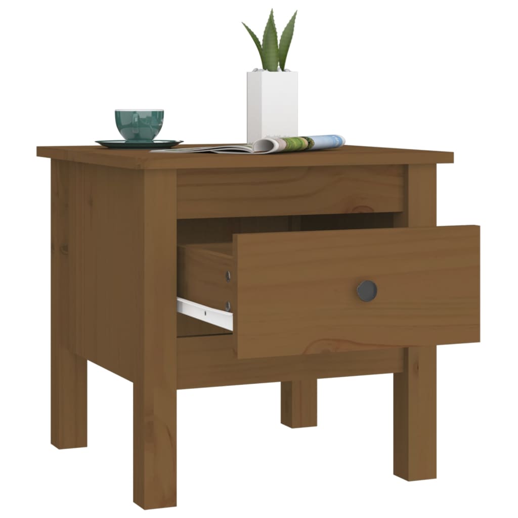 vidaXL Tables d'appoint 2 pcs Marron miel 40x40x39 cm Bois de pin massif