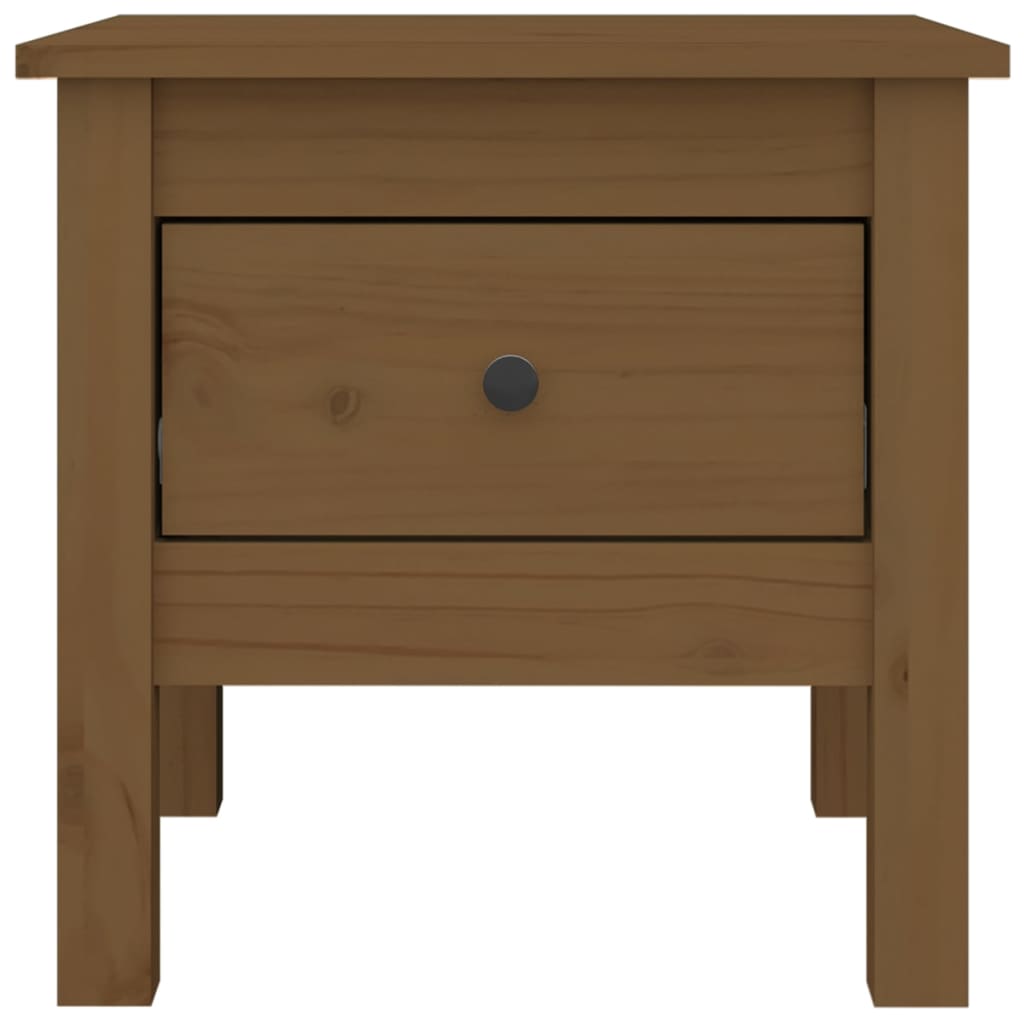 vidaXL Tables d'appoint 2 pcs Marron miel 40x40x39 cm Bois de pin massif