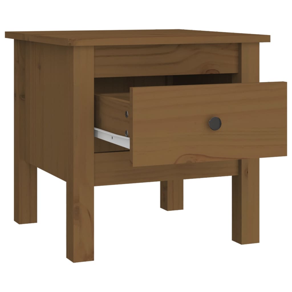 vidaXL Tables d'appoint 2 pcs Marron miel 40x40x39 cm Bois de pin massif