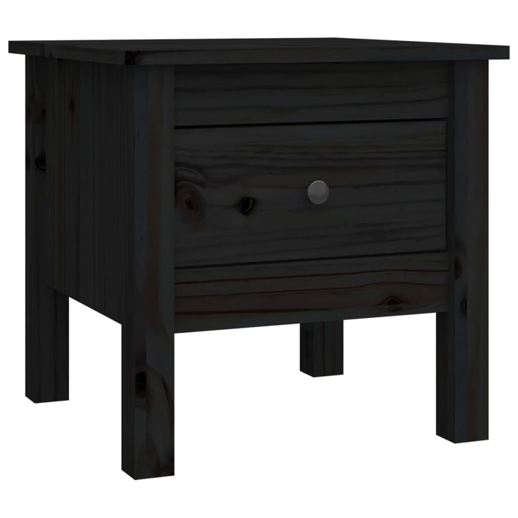 vidaXL Table d'appoint noir 40x40x39 cm Pin massif