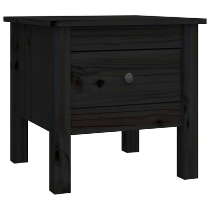 vidaXL Table d'appoint noir 40x40x39 cm Pin massif