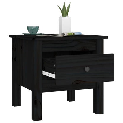 vidaXL Table d'appoint noir 40x40x39 cm Pin massif