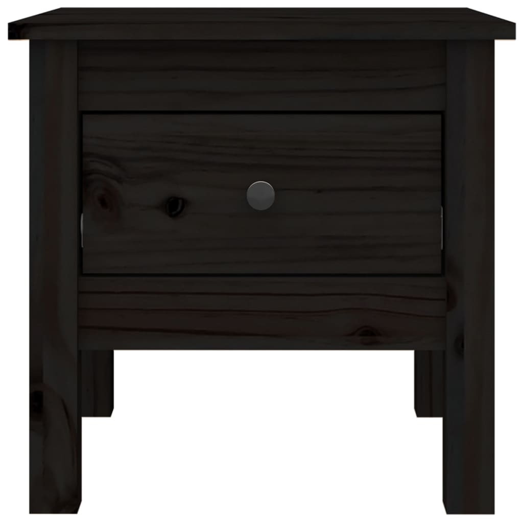vidaXL Table d'appoint noir 40x40x39 cm Pin massif