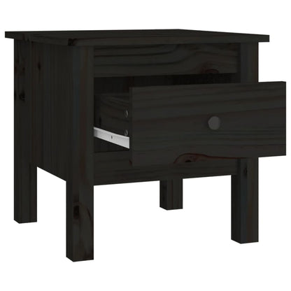 vidaXL Table d'appoint noir 40x40x39 cm Pin massif