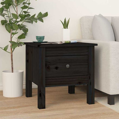 vidaXL Table d'appoint noir 40x40x39 cm Pin massif