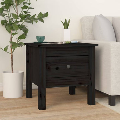 vidaXL Tables d'appoint 2 pcs Noir 40x40x39 cm Bois de pin massif