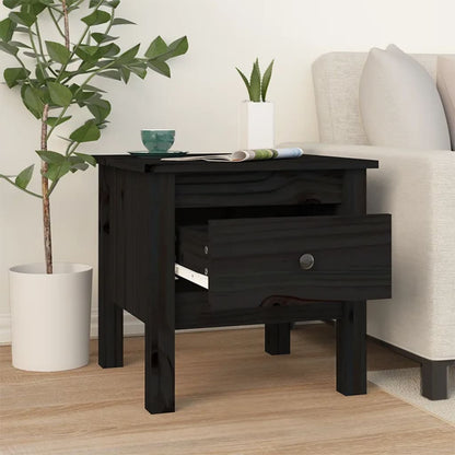 vidaXL Tables d'appoint 2 pcs Noir 40x40x39 cm Bois de pin massif
