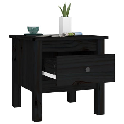 vidaXL Tables d'appoint 2 pcs Noir 40x40x39 cm Bois de pin massif