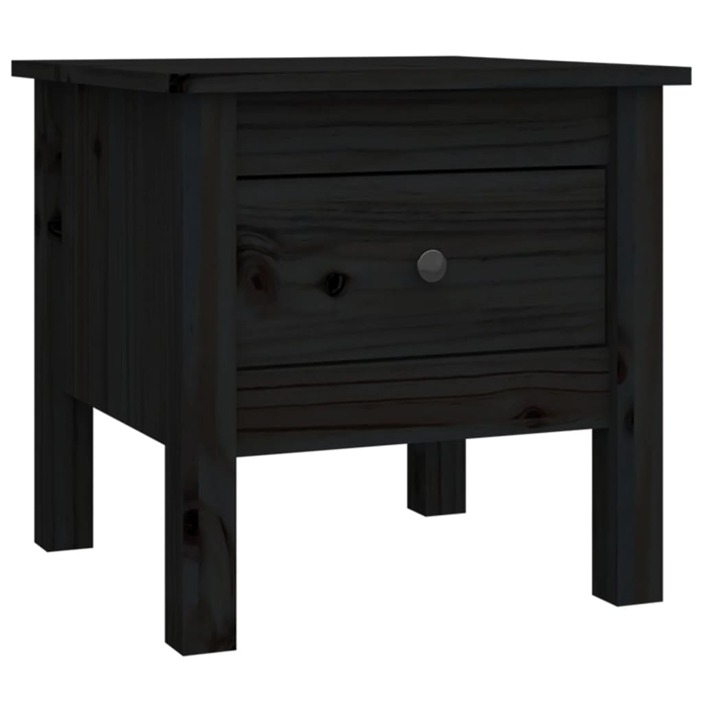 vidaXL Tables d'appoint 2 pcs Noir 40x40x39 cm Bois de pin massif