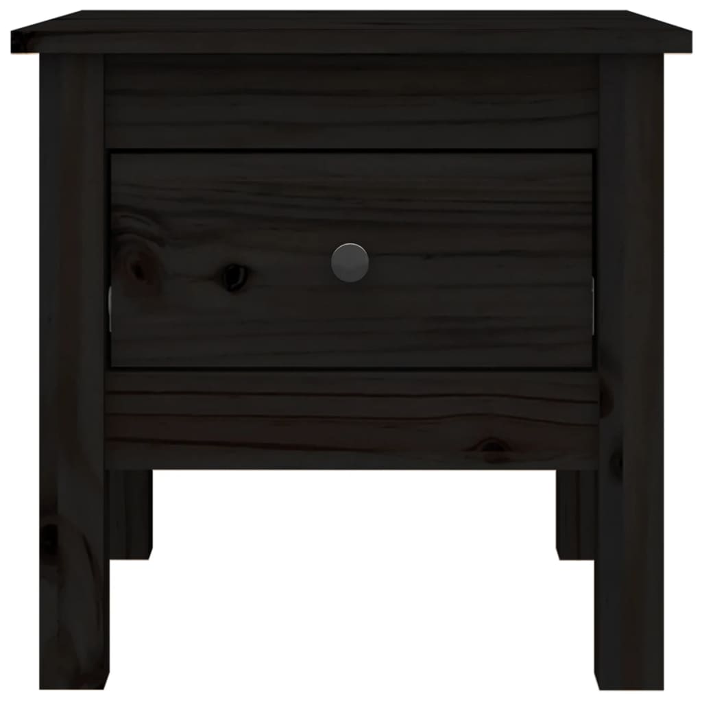vidaXL Tables d'appoint 2 pcs Noir 40x40x39 cm Bois de pin massif
