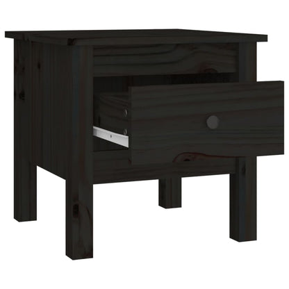 vidaXL Tables d'appoint 2 pcs Noir 40x40x39 cm Bois de pin massif