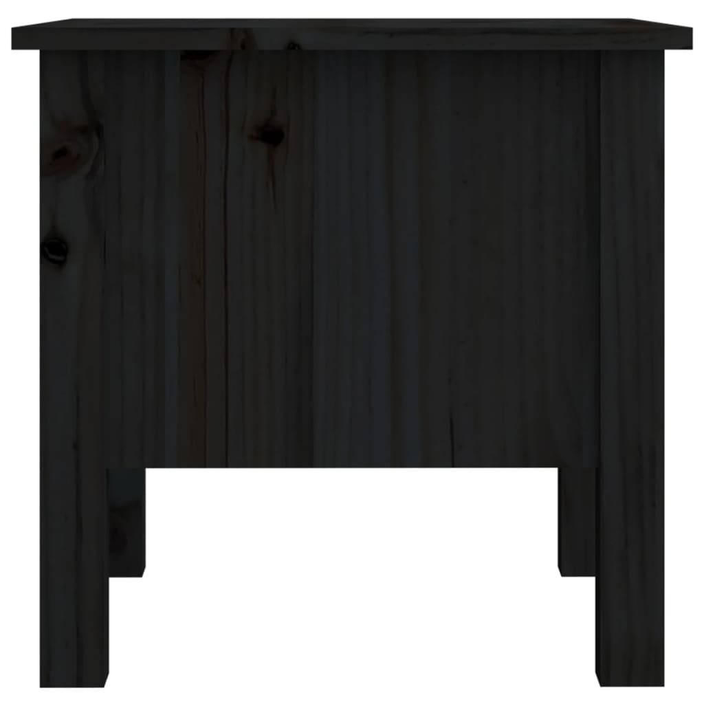 vidaXL Tables d'appoint 2 pcs Noir 40x40x39 cm Bois de pin massif