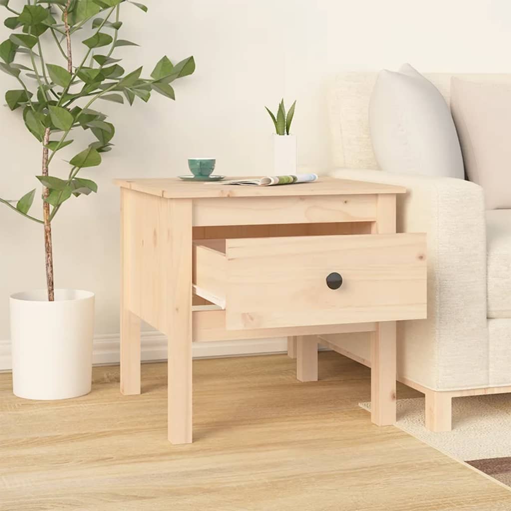 vidaXL Table d'appoint 50x50x49 cm Bois de pin massif