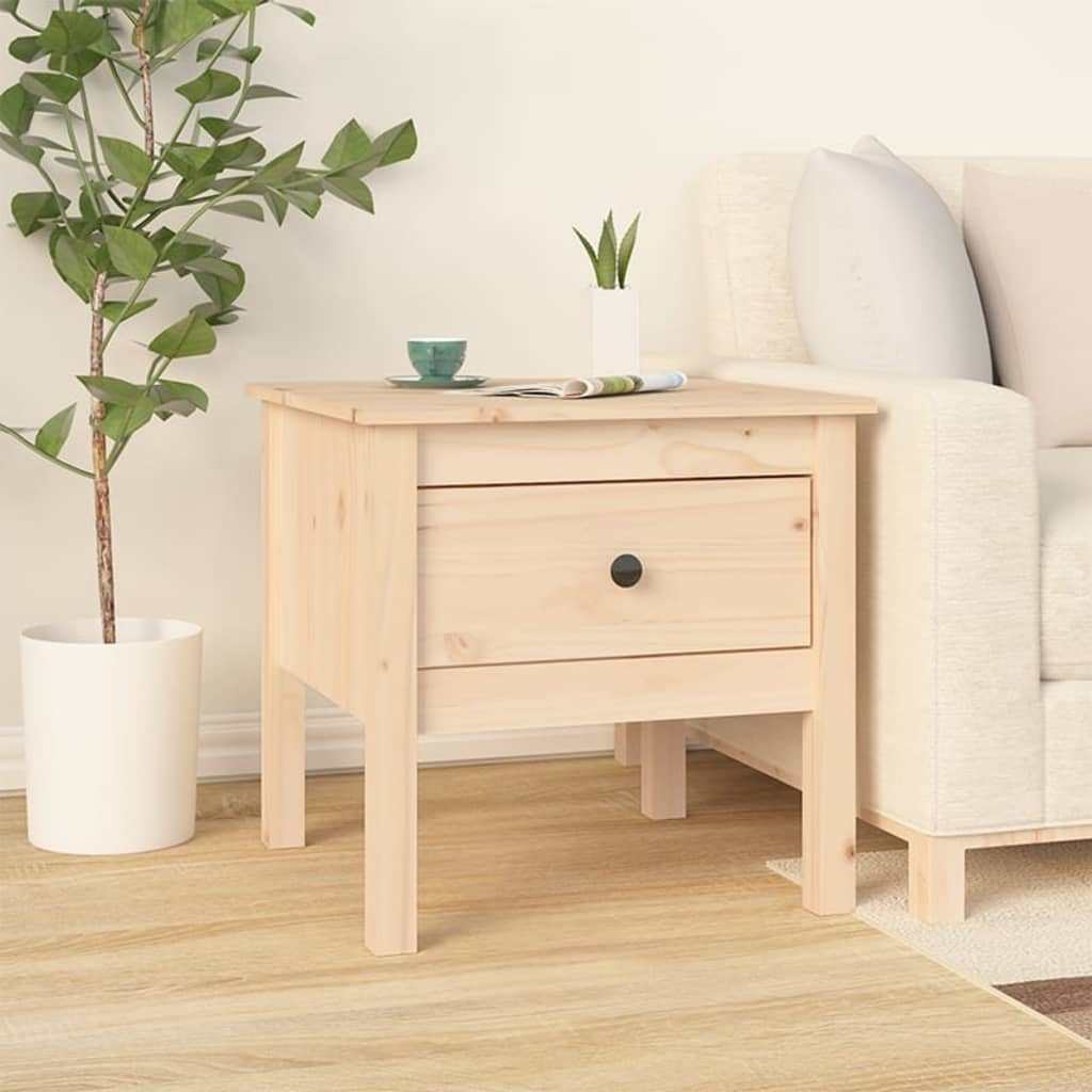 vidaXL Table d'appoint 50x50x49 cm Bois de pin massif
