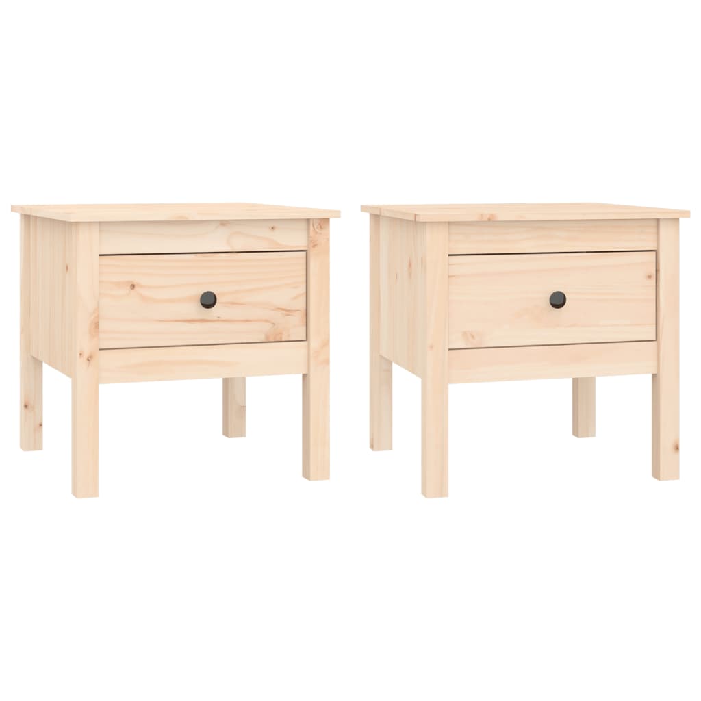 vidaXL Tables d'appoint 2 pcs 50x50x49 cm Bois de pin massif