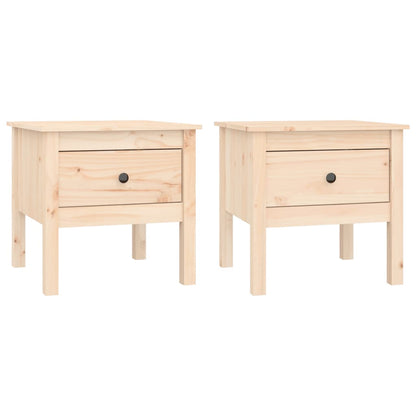 vidaXL Tables d'appoint 2 pcs 50x50x49 cm Bois de pin massif