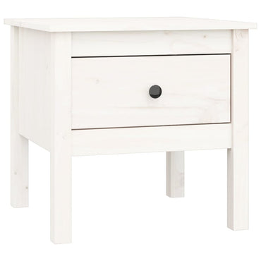 vidaXL Table d'appoint Blanc 50x50x49 cm Pin Massif