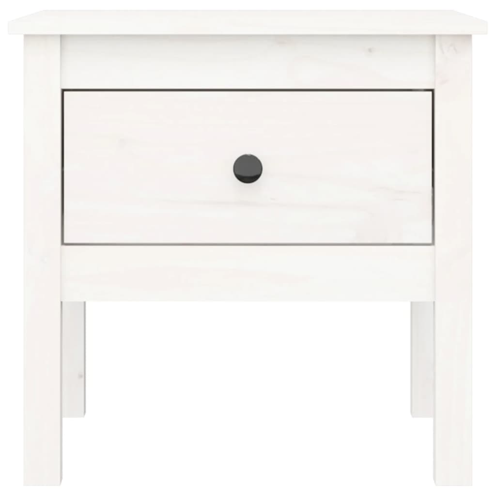 vidaXL Table d'appoint Blanc 50x50x49 cm Pin Massif