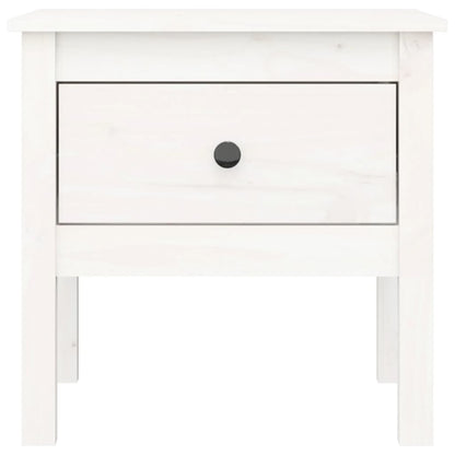vidaXL Table d'appoint Blanc 50x50x49 cm Pin Massif