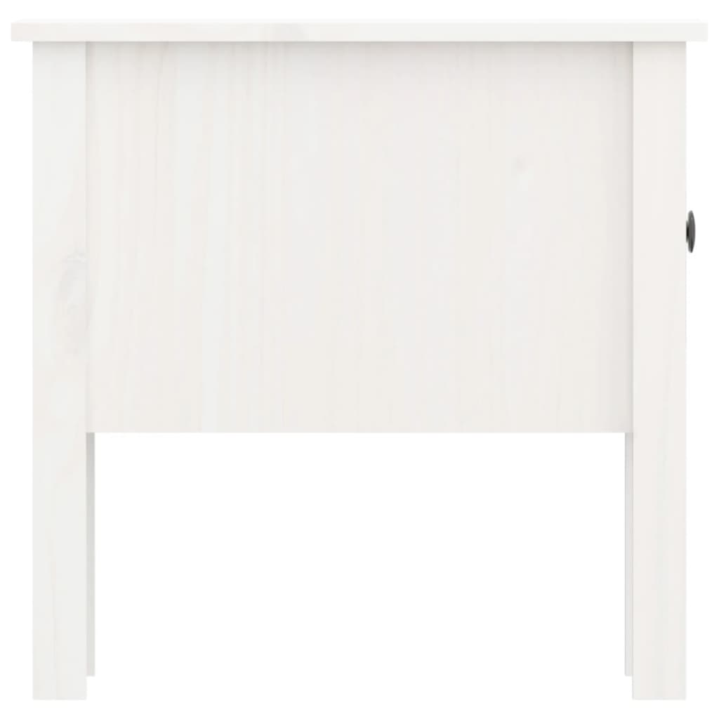 vidaXL Table d'appoint Blanc 50x50x49 cm Pin Massif