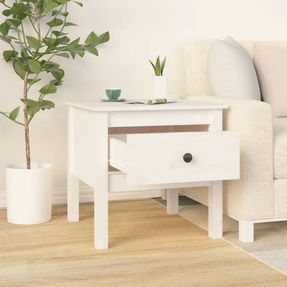 vidaXL Tables d'appoint 2 pcs Blanc 50x50x49 cm Bois de pin massif