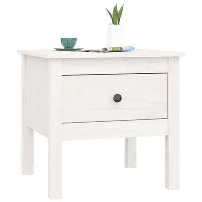 vidaXL Tables d'appoint 2 pcs Blanc 50x50x49 cm Bois de pin massif