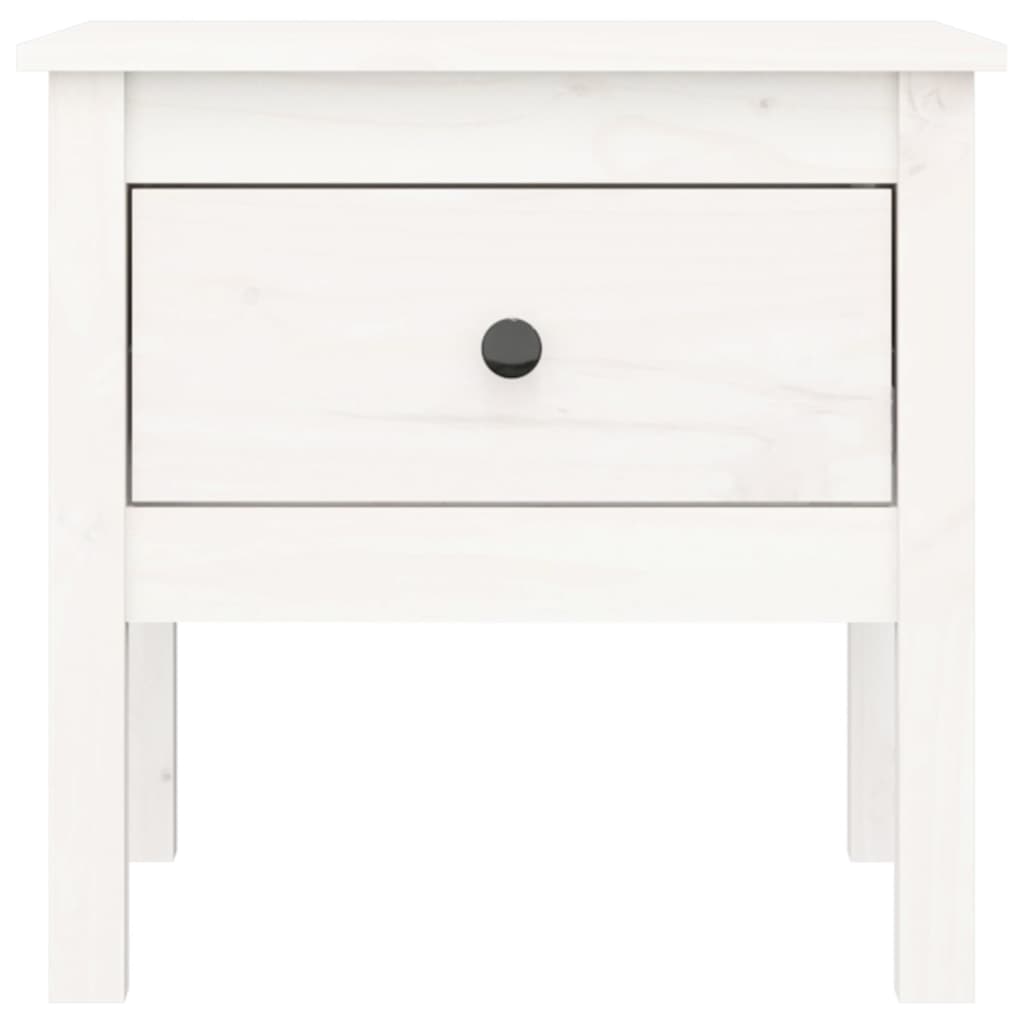 vidaXL Tables d'appoint 2 pcs Blanc 50x50x49 cm Bois de pin massif