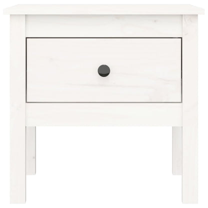 vidaXL Tables d'appoint 2 pcs Blanc 50x50x49 cm Bois de pin massif