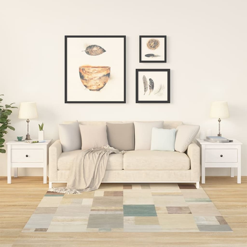 vidaXL Tables d'appoint 2 pcs Blanc 50x50x49 cm Bois de pin massif