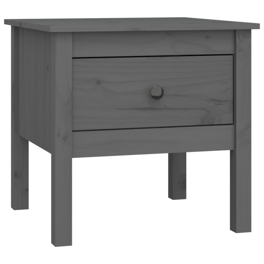 vidaXL Table d'appoint Gris 50x50x49 cm Bois de pin massif