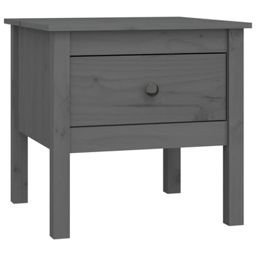 vidaXL Table d'appoint Gris 50x50x49 cm Bois de pin massif
