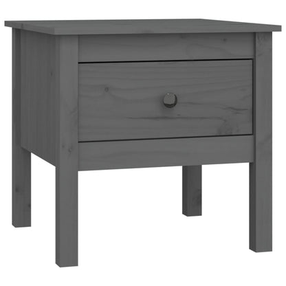 vidaXL Table d'appoint Gris 50x50x49 cm Bois de pin massif