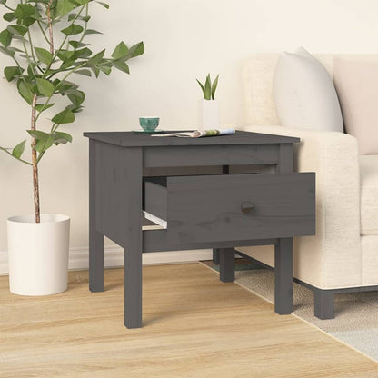 vidaXL Table d'appoint Gris 50x50x49 cm Bois de pin massif