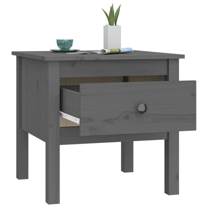 vidaXL Table d'appoint Gris 50x50x49 cm Bois de pin massif