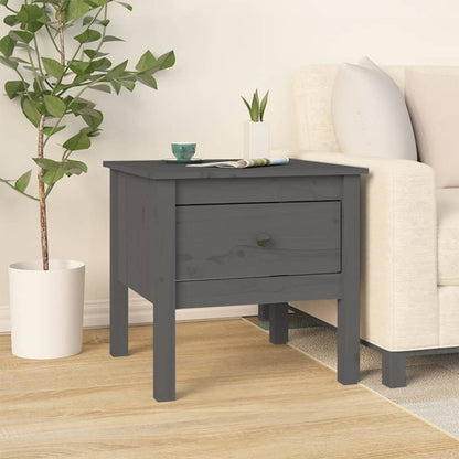 vidaXL Tables d'appoint 2 pcs Gris 50x50x49 cm Bois de pin massif