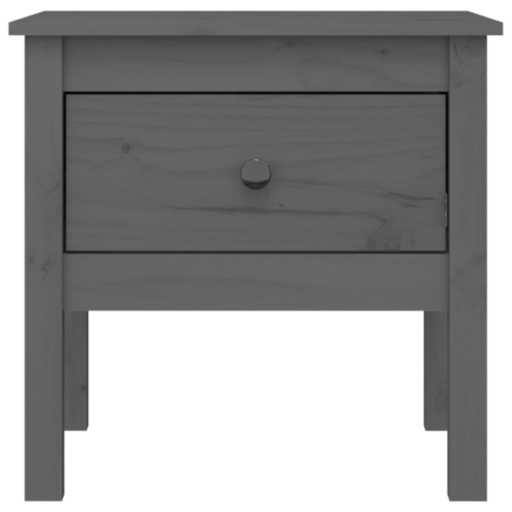 vidaXL Tables d'appoint 2 pcs Gris 50x50x49 cm Bois de pin massif