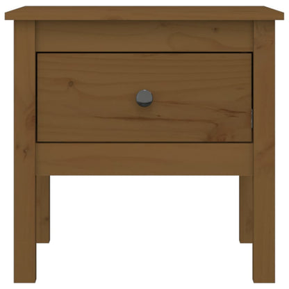 vidaXL Table d'appoint marron miel 50x50x49 cm Bois de pin massif