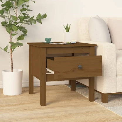 vidaXL Tables d'appoint 2 pcs Marron miel 50x50x49 cm Bois de pin massif